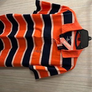 Short sleeve blue, orange white stripe NWT